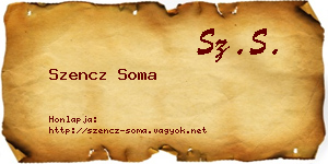 Szencz Soma névjegykártya
